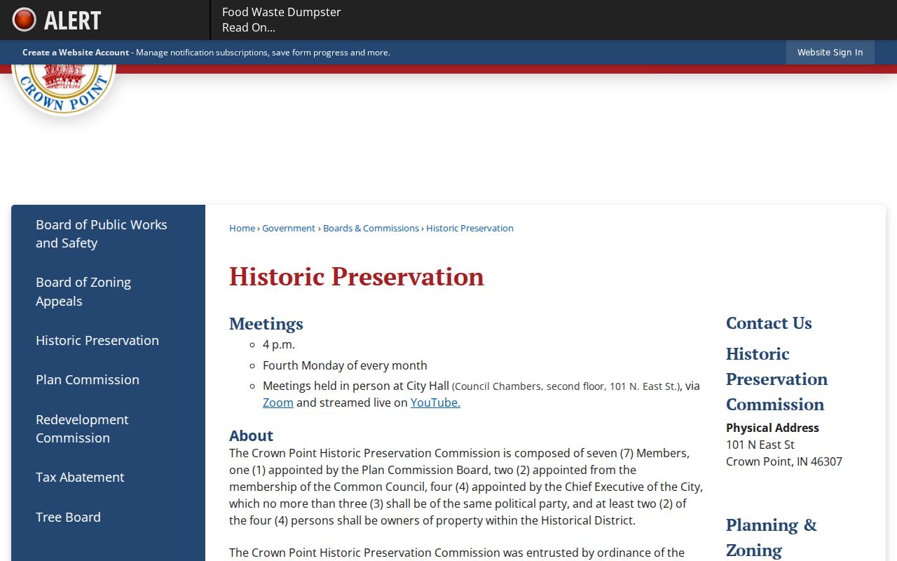 Crown Point city directory companion source from historic preservation