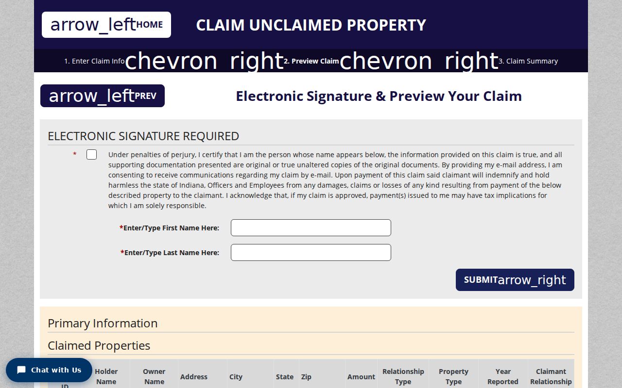 Crown Point residents directory Indiana unclaimed property search