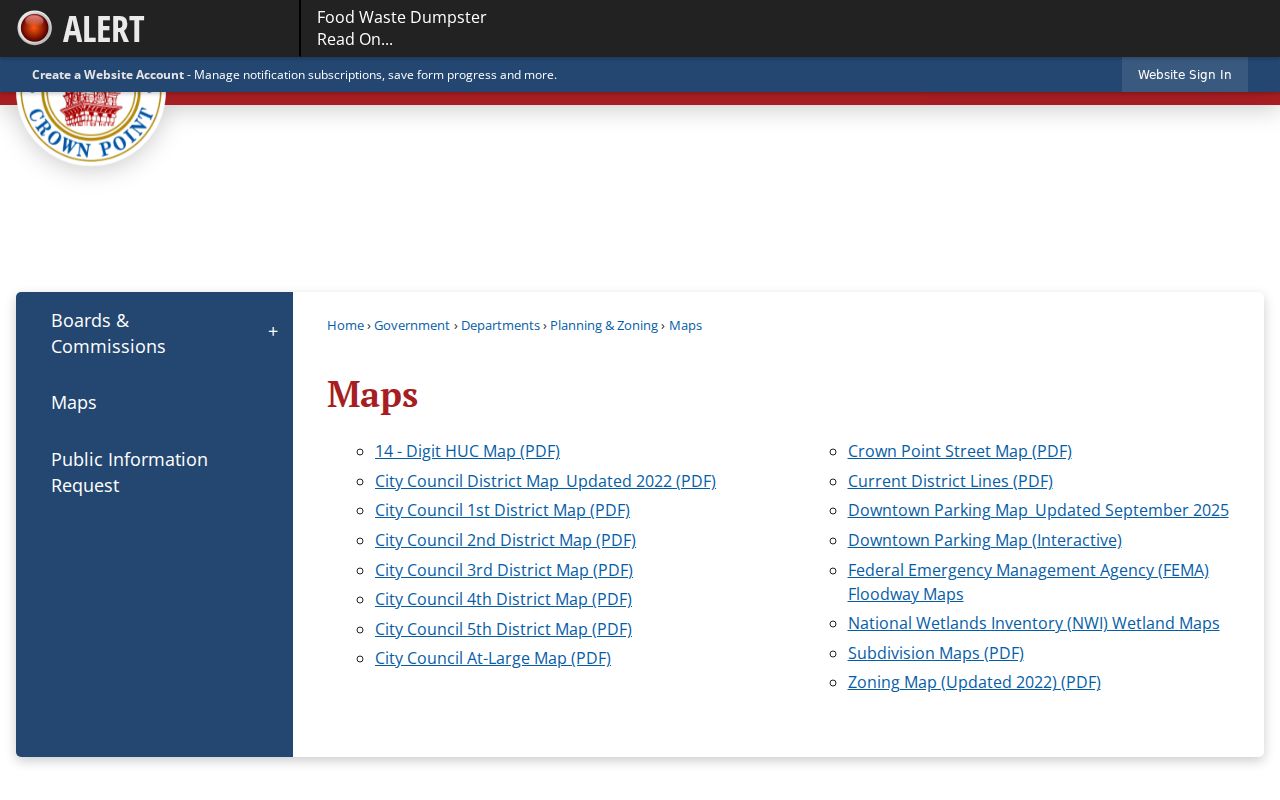 Crown Point street directory city streets and district maps